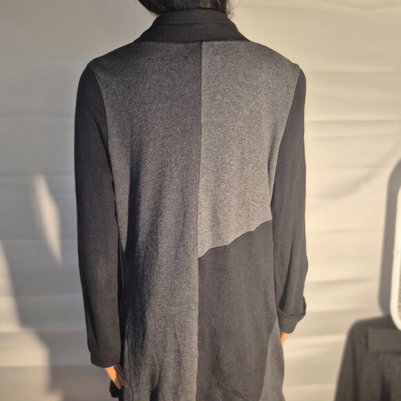 FENN WRIGHT MANSON cardigan style long sweater, black/gray in size Large - Picture 3 of 16